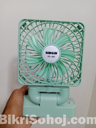 Small Solar Charging Fan, 360° Air Supply, Dual Charging